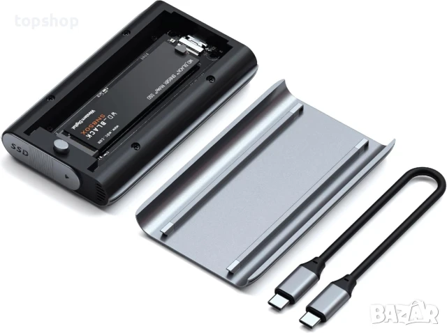 Satechi Кутия за USB4 NVMe M.2 SSD, 40Gbps, до 16TB, алуминиев корпус със силиконови щифтове..., снимка 3 - Кабели и адаптери - 50661373