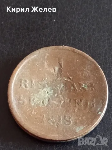 Стара монета 1818г. Дания Фредерик шести уникат за КОЛЕКЦИОНЕРИ 41196, снимка 2 - Нумизматика и бонистика - 48860133