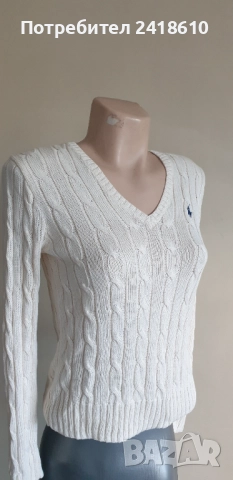 POLO Ralph Lauren Cable Pima Cotton  V - Neck Size S НОВО! ОРИГИНАЛ! Дамски Пуловер!, снимка 15 - Блузи с дълъг ръкав и пуловери - 52169978