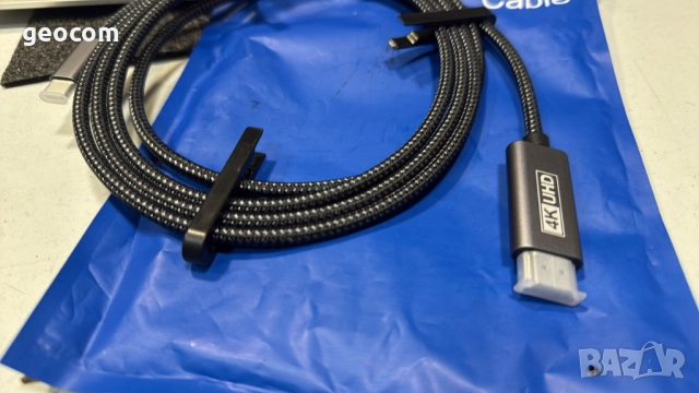 USB Type-C към 4K HDMI качествен кабел (1.8М), снимка 3 - Кабели и адаптери - 52569203