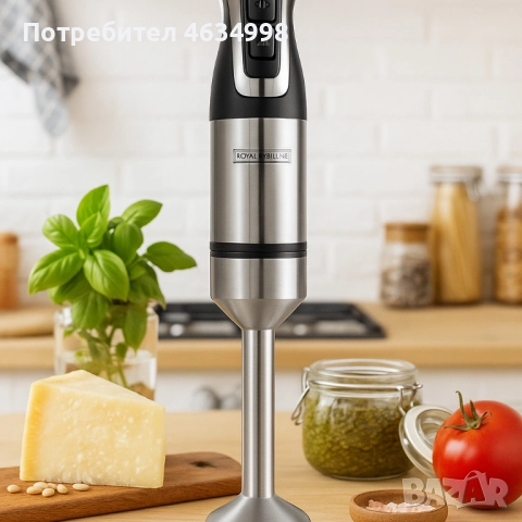 Ръчен пасатор Royalty Line RL-ESTM800, 800W , снимка 3 - Чопъри и пасатори - 52222779