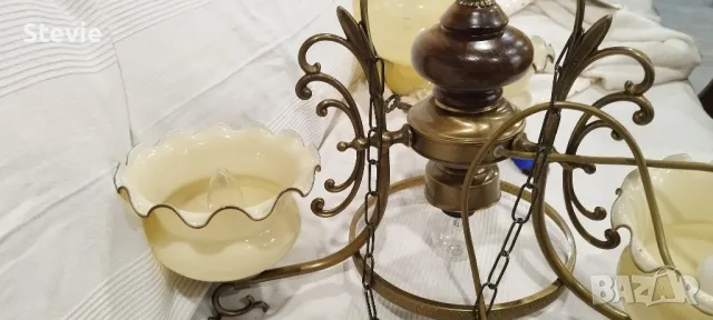 Ретро полилей - с 4 бр. осветителни тела, снимка 7 - Полилеи - 48227829