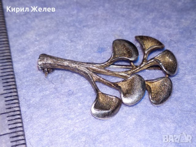 ФЛОРАЛНА СРЕБЪРНА ВИНТИДЖ БРОШКА ЛАКИРАНО СРЕБРО 925 РЕТРО СТИЛ БИЖУ МАЙСТОРСКА РЪЧНА РАБОТА 12332, снимка 11 - Други - 40757692
