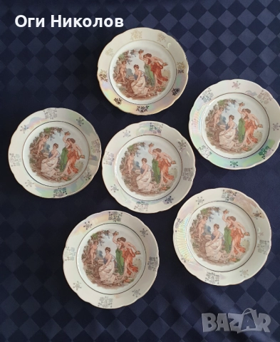 Порцеланови седефени чинии-Kahla - 6 броя , снимка 4 - Сервизи - 51553257