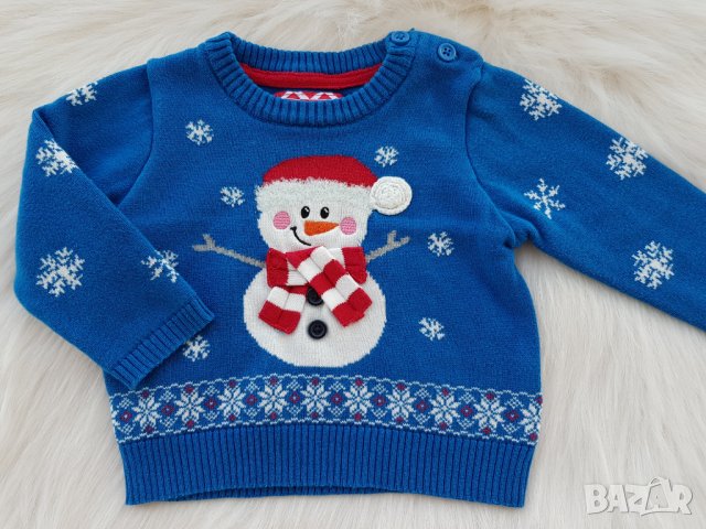 Коледен пуловер 3-6 месеца , снимка 3 - Бебешки блузки - 26219869