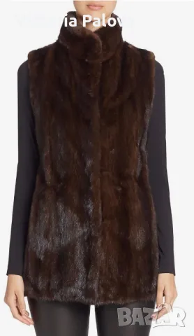 Модерен стилен зимен елек от естествен астраган, нов, снимка 16 - Елеци - 48470764