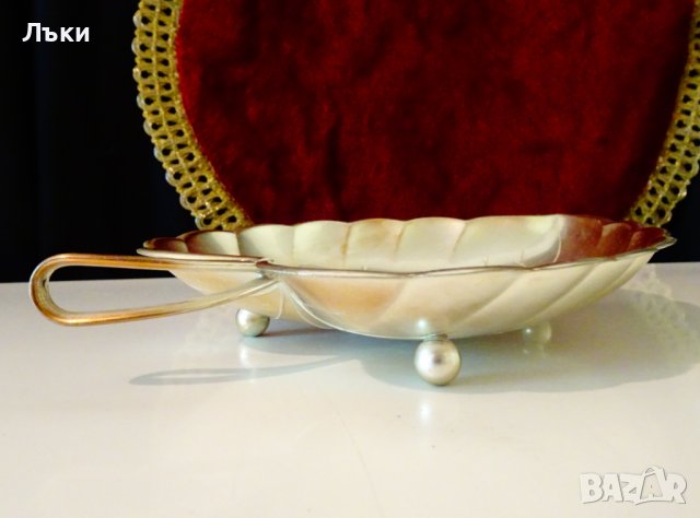 Посребрена бонбониера листо Quist,маркирана. , снимка 5 - Антикварни и старинни предмети - 37182136