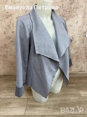 Дамско сако - сиво - велур - спортно-елегантно 