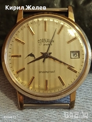 Стар механичен часовник мъжки CORNAVIN работи позлатен перфектен 37524, снимка 4 - Антикварни и старинни предмети - 52364106
