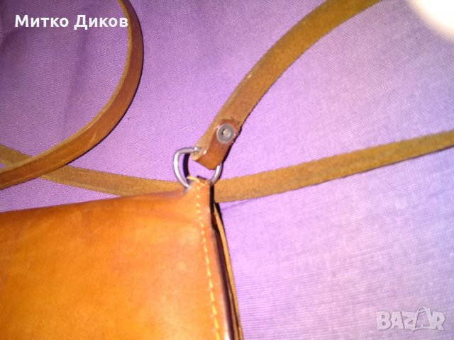 Малка чанта естествена кожа за през рамо-18х13см става за голям мобилен, снимка 5 - Чанти - 28280690