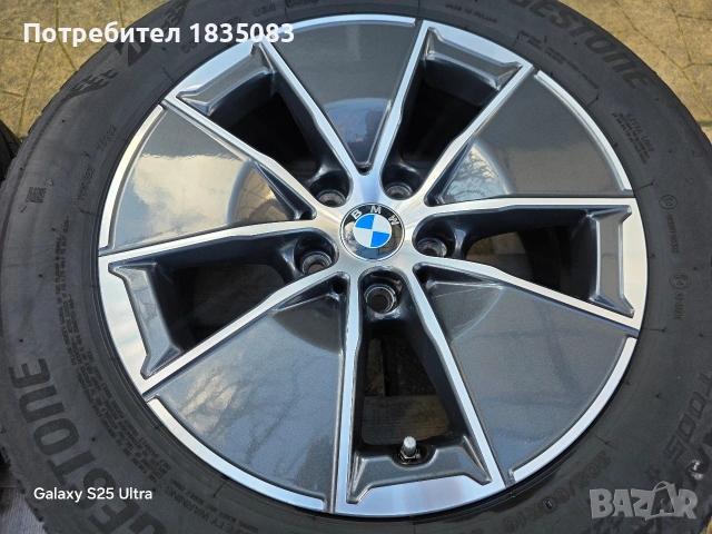 Лети джанти 16ки 5х112 BMW + летни гуми 205/60/16 Bridgestone, снимка 7 - Гуми и джанти - 53296407