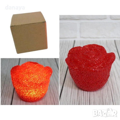 6297 LED свещ Роза светеща романтична декорация за Свети Валентин, снимка 2 - Декорация за дома - 53227928