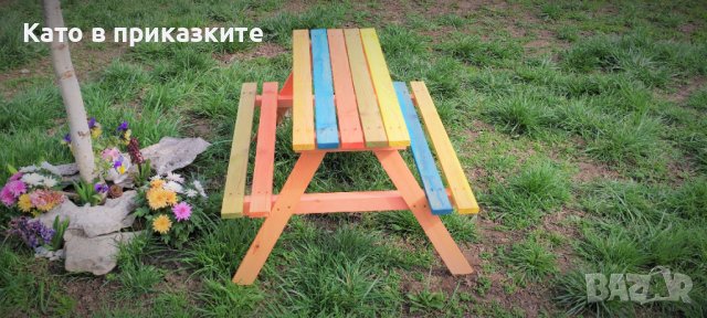 Детска маса с две пейки; Детски масички; Дървена маса за деца, снимка 8 - Други - 40149772