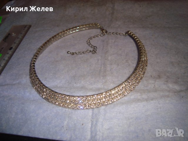 КРАСИВО ПОСРЕБРЕНО ЕФЕКТНО ФЕШЪН АРТ КРИСТАЛНО КОЛИЕ ОГЪРЛИЦА 27876, снимка 4 - Колиета, медальони, синджири - 37097069
