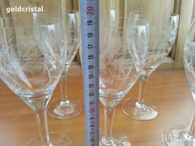 Ретро кристални чаши художествена гравюра 