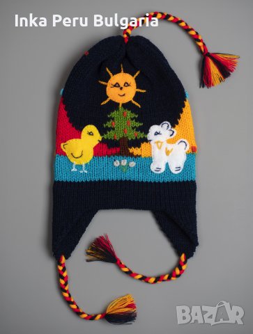 Автентична перуанска детска шапка Chullo от 2 до 8 години, различни цветове, снимка 3 - Шапки, шалове и ръкавици - 43043157