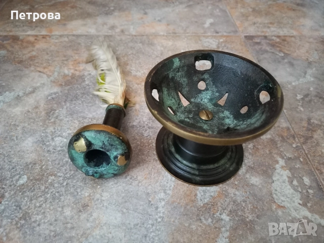 Бронзов свещник , снимка 7 - Декорация за дома - 52003977