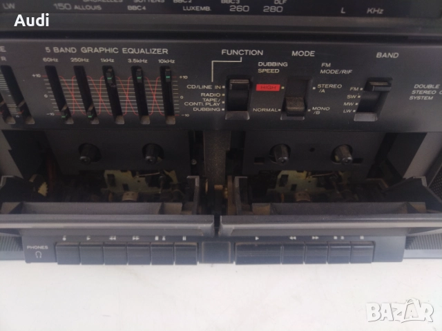 Двукасетъчен радио касетофон HITACHI  TRK-W530E, снимка 4 - Радиокасетофони, транзистори - 52316975