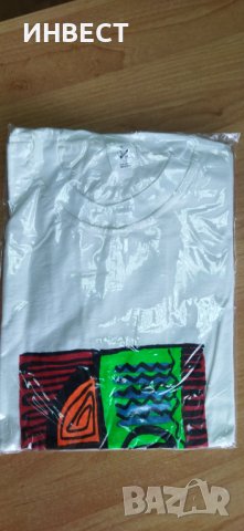 Бели тениски с цветни щампи отпред   - 100% памук, снимка 3 - Тениски - 15245338