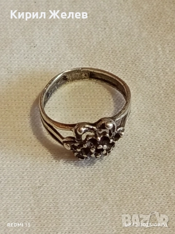 Сребърен пръстен с флорален мотив стил и елегантност 51138, снимка 2 - Пръстени - 52686020
