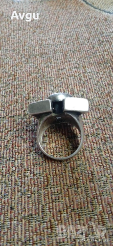 Сребърен рокерски пръстен , снимка 2 - Пръстени - 53475215