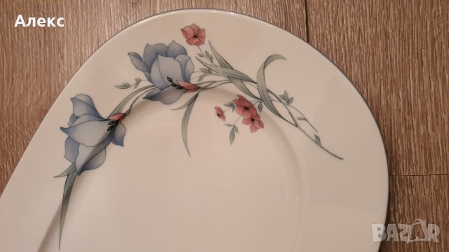 Winterling Нежно Порцеланова плато, син кант. Отлично!, снимка 3 - Чинии - 36624287