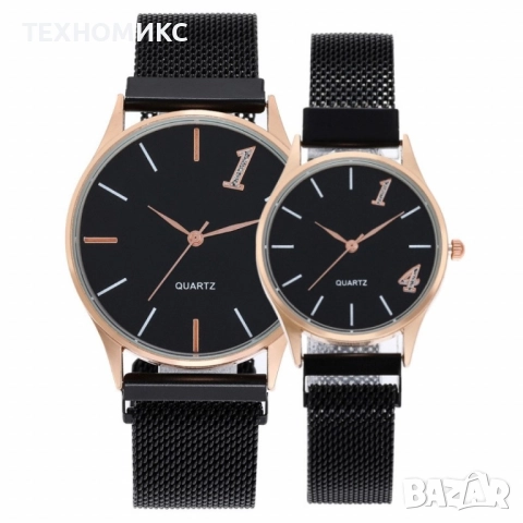 Комплект от 2 бр часовници за двойки , снимка 7 - Мъжки - 51578246