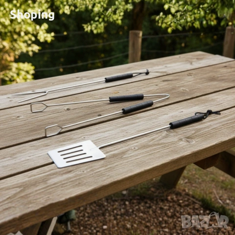 Градинско барбекю на колела, емайлирана стомана, 4 степени + Подарък 3 прибора, снимка 8 - Барбекюта - 53343396