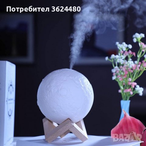 3D Лампа Арома Дифузер Луна с променящи се цветове, снимка 5 - Други стоки за дома - 40040954