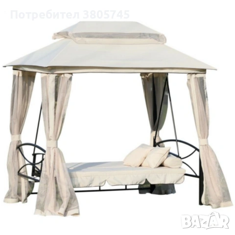 Луксозна градинска шатра с люлка и функция сън за пълен релакс, снимка 10 - Градински мебели, декорация  - 53374213