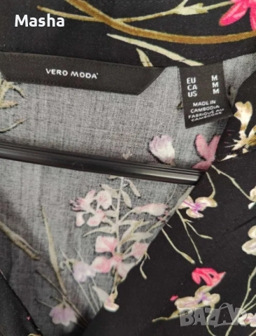 Рокля Vero Moda цветя размер 38 М, снимка 4 - Рокли - 52355100