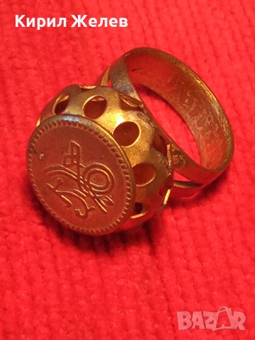 СТАРИНЕН МЕСИНГОВ РЪЧНО МАЙСТОРСКИ ИЗРАБОТЕН ПРЪСТЕН от ДИНАР РЯДЪК за КОЛЕКЦИЯ 26723, снимка 7 - Антикварни и старинни предмети - 36771568