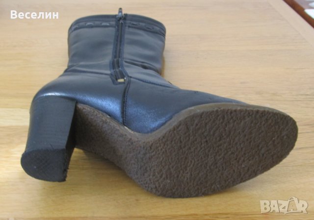 Дамски Кожени Ботуши Черни Зимни Обувки Женски Боти Мода Кожа, снимка 7 - Дамски ботуши - 43412148
