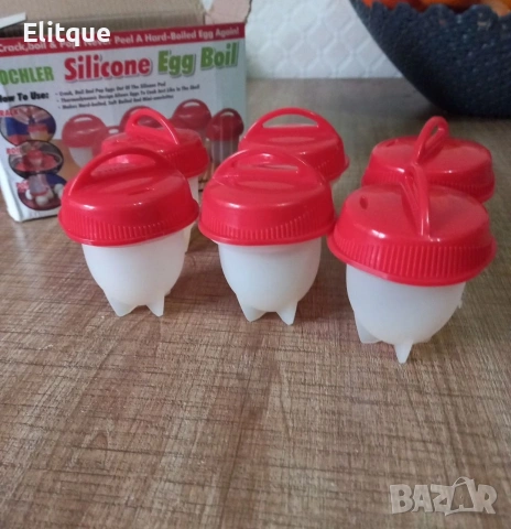 Силиконови формички за варене на яйца без черупка – комплект 6 броя, снимка 2 - Форми - 53398191