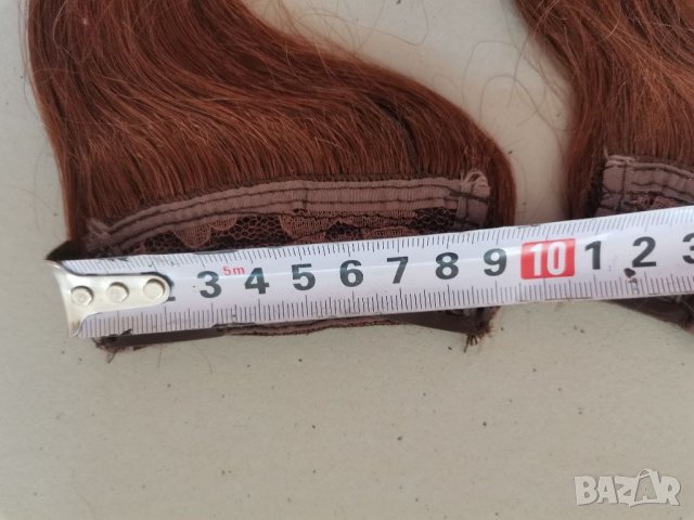 2бр.Нови  кестеняви треси от естествена човешка коса 9см / 25 см- мод.3, снимка 4 - Аксесоари за коса - 37289632