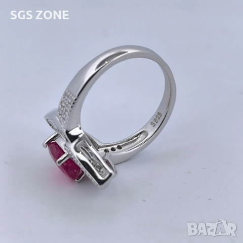 сребърен пръстен с естествен син или жълт сапфир, рубин, снимка 8 - Пръстени - 52278556