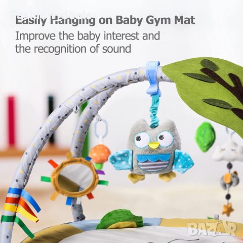 Нова детска музикална плюшена играчка Бухал за бебета малки деца 0+ месеца, снимка 5 - Плюшени играчки - 35418183