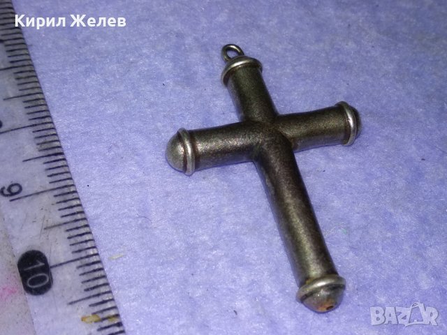 СТИЛЕН СРЕБЪРЕН ВИНТИДЖ АРТ КРЪСТ СРЕБРО ВИСОКА ПРОБА РЪЧНА ИЗРАБОТКА 18732, снимка 9 - Колиета, медальони, синджири - 43221554