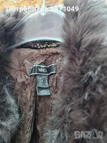 Тънко манто Mango чинчила , снимка 3 - Якета - 51462532