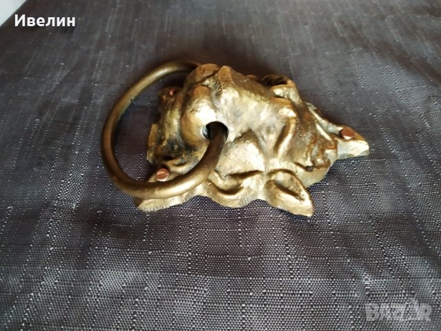  бронзова апликация-лъвска глава, снимка 2 - Антикварни и старинни предмети - 27304893