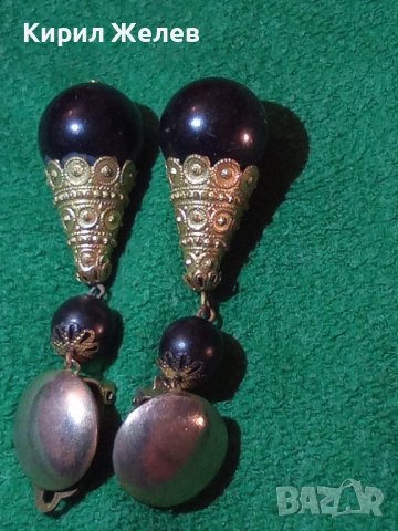 СТАРИ СТИЛНИ ВИНТИЖ МЕСИНГОВИ ПОЗЛАТЕНИ ВЕЧЕРНИ АРТ ОБЕЦИ КЛИПС 4120, снимка 8 - Антикварни и старинни предмети - 36512249