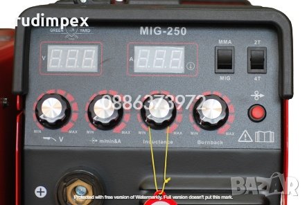 Професионално Комбинирано 2 в 1 MIG/MMA - 250А - 12.1 kVA - Инверторен Електрожен и Телоподаващо уст, снимка 2 - Други машини и части - 37039426