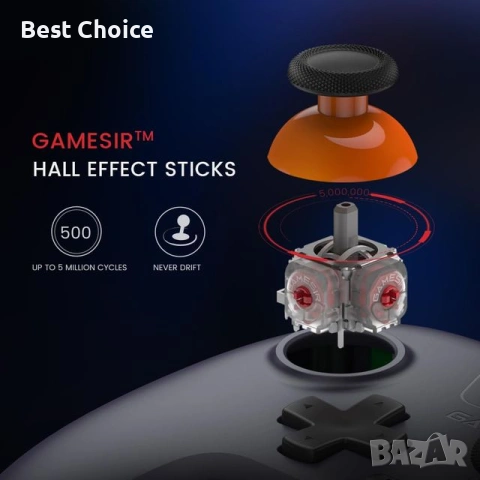 GameSir Nova Lite безжичен контролер за PC, iPhone, Android, Switch и Steam Deck – Тъмен лилав, снимка 9 - Джойстици и геймпадове - 53043952