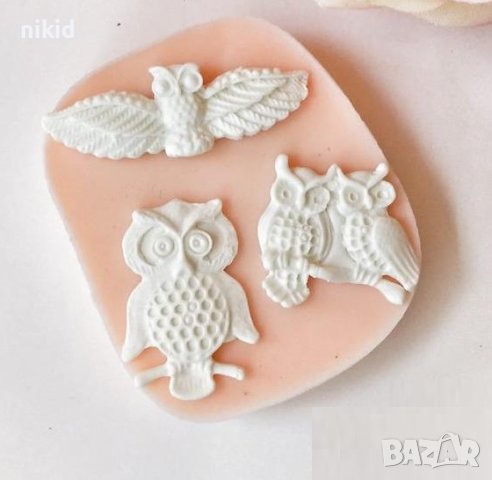 прав двойка букал бихали сова силиконов молд форма фондан декор
