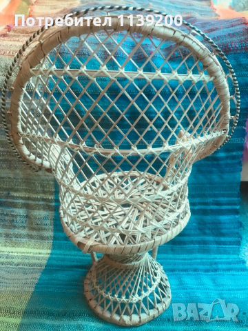 Emmanuelle колекционерски мини стол ратан за кукли декорация, снимка 5 - Колекции - 36464729