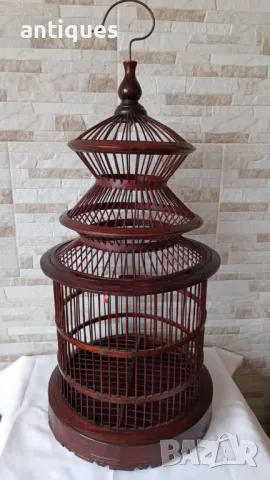 Стар китайски дървен кафез - ръчна изработка - рядък модел - 19в., снимка 8 - Антикварни и старинни предмети - 50190367