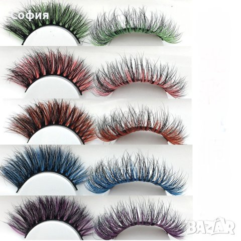 Цветни изкуствени мигли, снимка 1