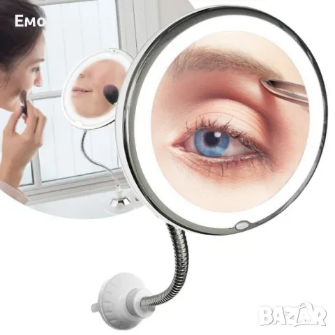 Оптично огледало с LED светлина, вакуумно захващане и 10x оптично увеличение, снимка 6 - Други стоки за дома - 49213214