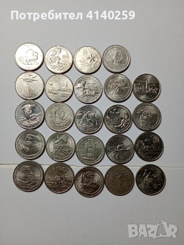 САЩ МОНЕТИ ЛОТ 1/4 КУОРТЪР ДОЛАР 1999 - 2022 Г 