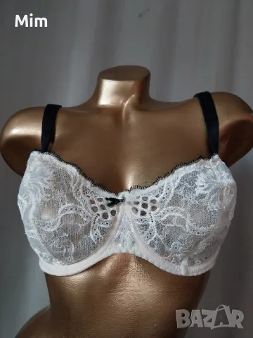 Aubade 75 E Бял дантелен сутиен , снимка 6 - Бельо - 47309735